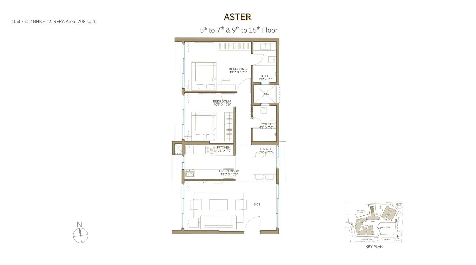 Romell-Espalier-Floor-Plan-Aster-2-BHK-708-sqft