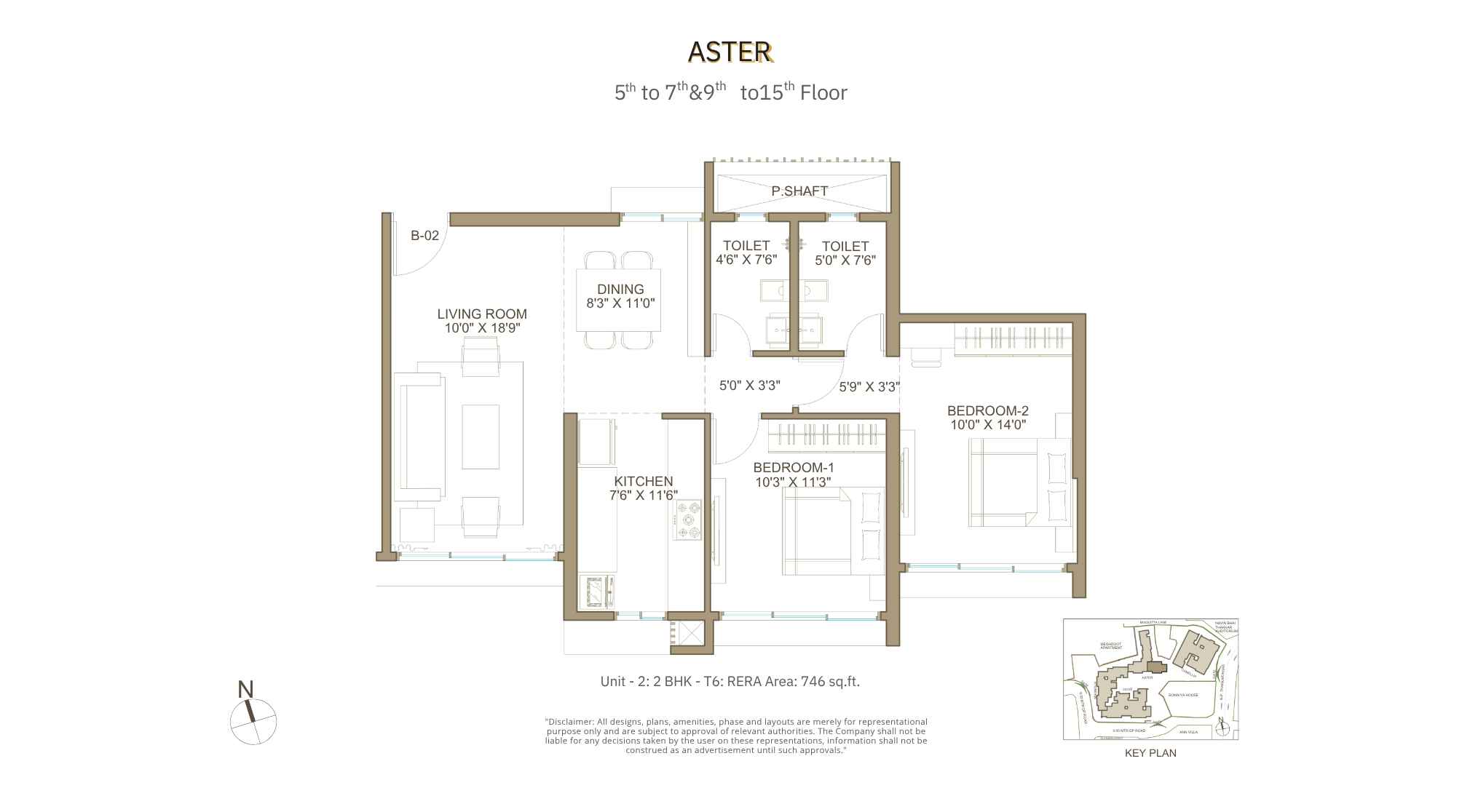 Romell-Espalier-Floor-Plan-Aster-2-BHK-746-sqft